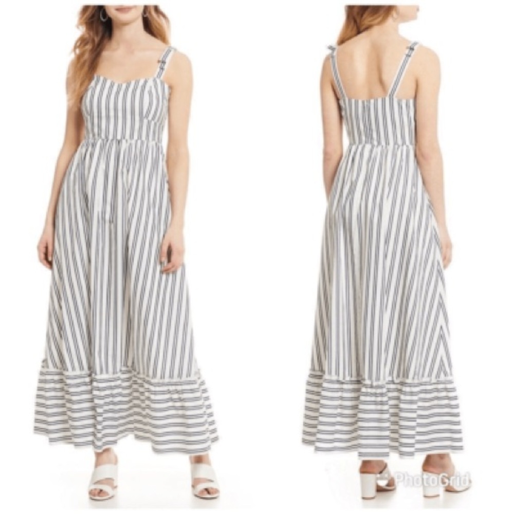 Gianni Bini Black and White Tiered Maxi Sundress